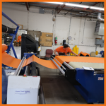 Fabric for Containment Boom being cut