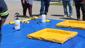 Foam Wall Berms being used for a decontamination zone