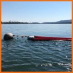 20" offshore containment boom anchored to a buoy for preventive measures