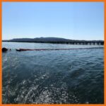 20" offshore containment boom anchored to a buoy