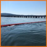 20" offshore containment boom preventively deployed near bridge