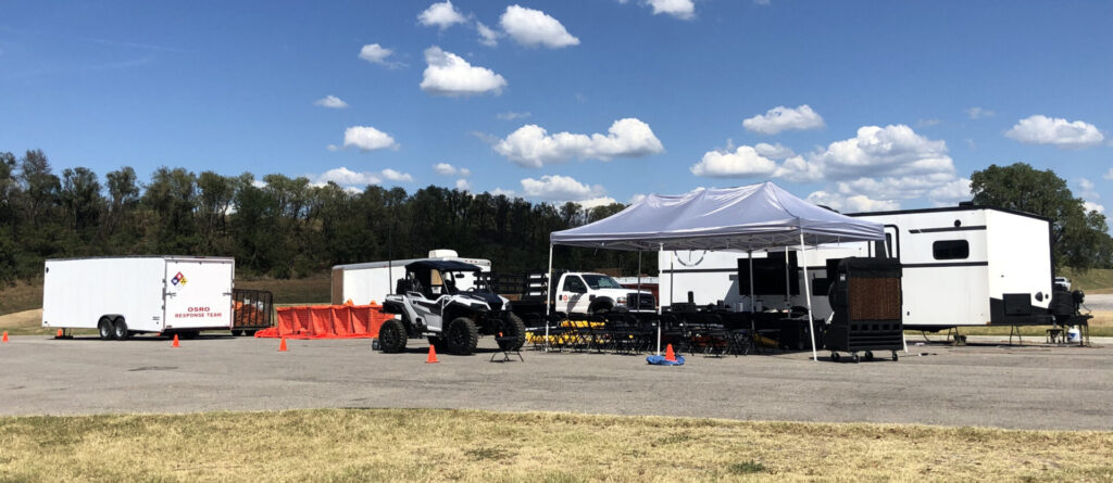 Boom School exterior staging area