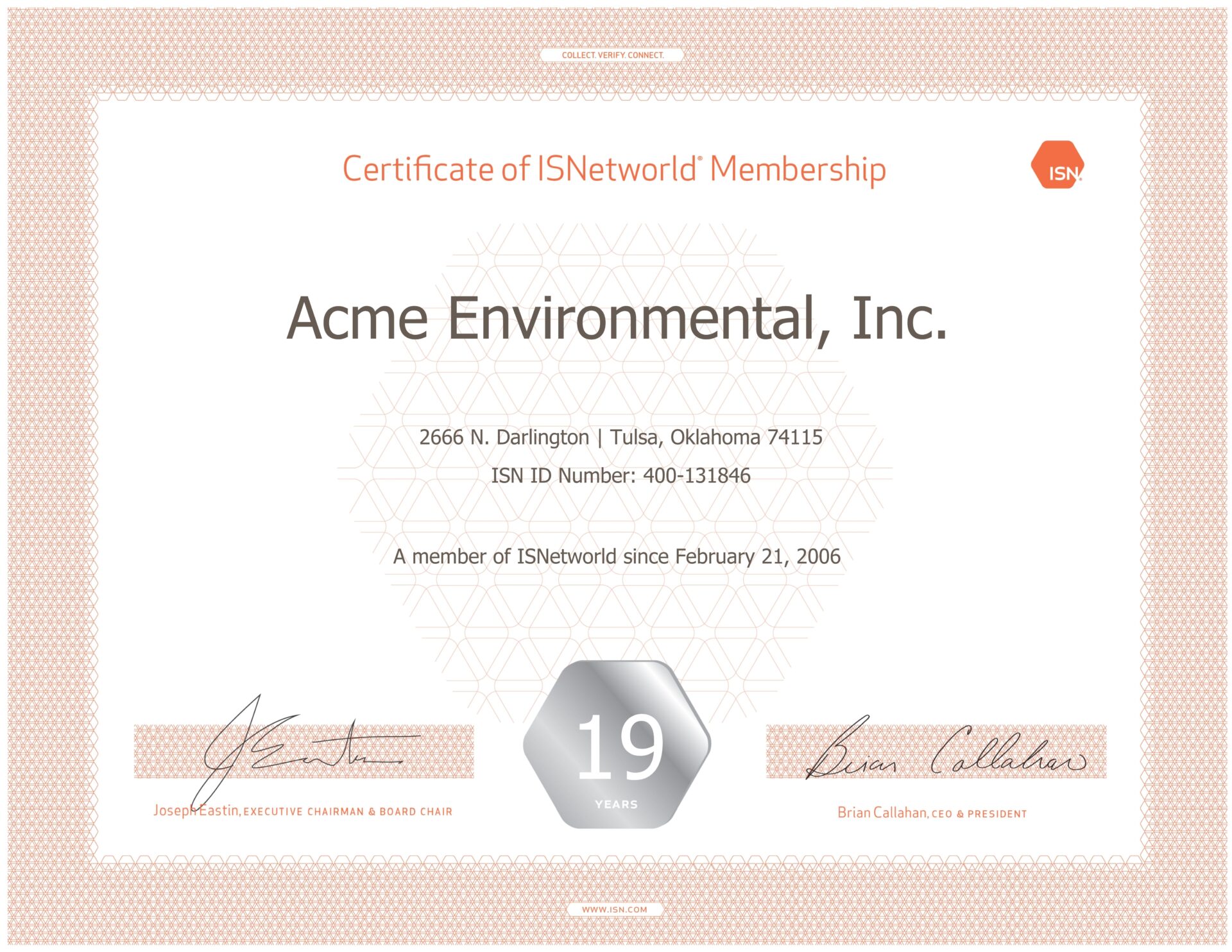 ISNetworld Certification