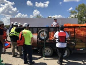 Derek Ellwood, Operations Director, teaching students about booming operations.