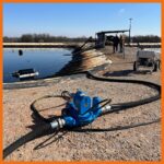 Oil drum skimmer and pump system being used to recover thick oil