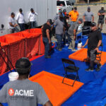 Foam Wall Berms being used for a decontamination zone in our Boom School
